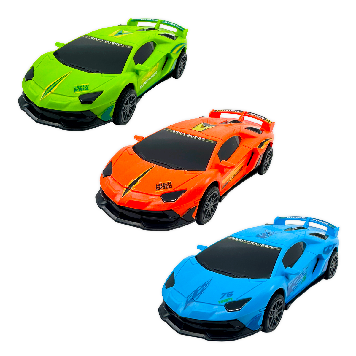 Sideways Drift Racers Friction Car Assortment - 12/Display