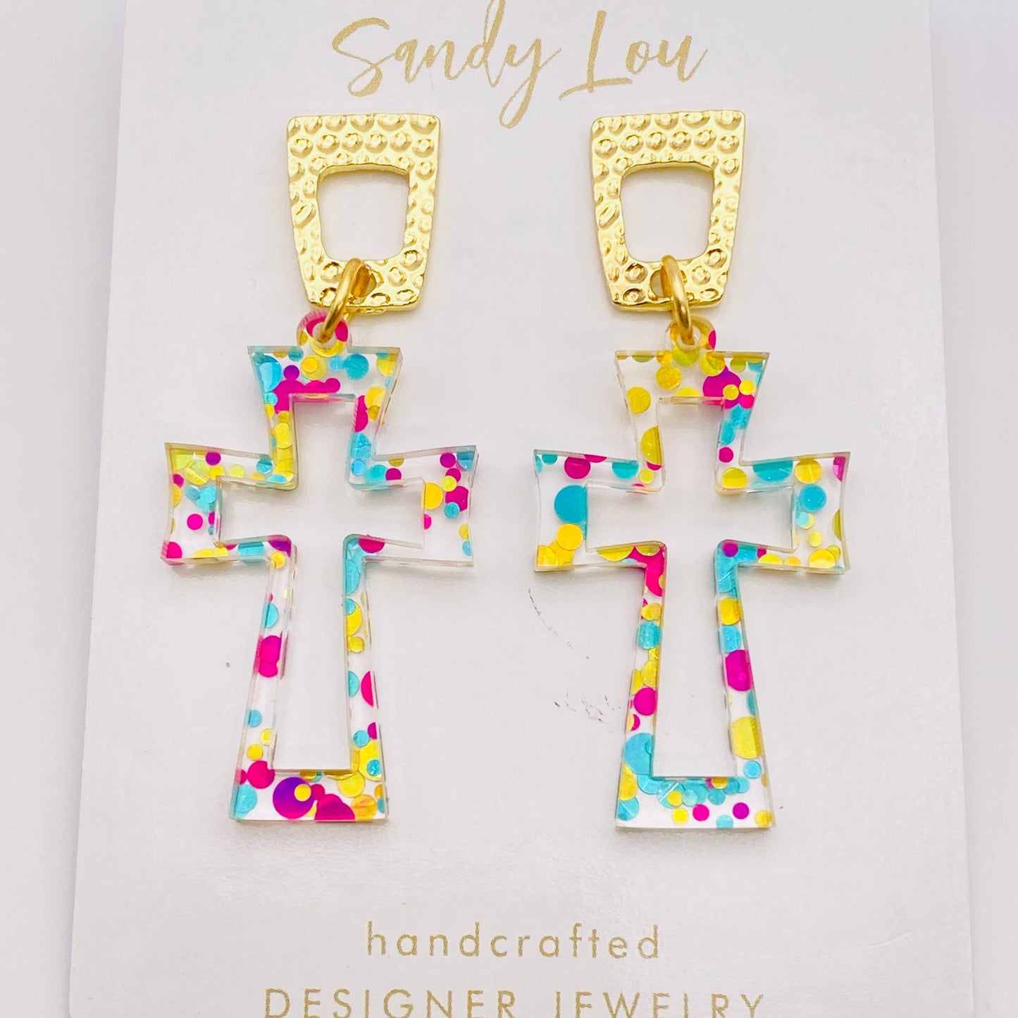 CRUCIFIX CONFETTI DOTS EAR CANDY 
