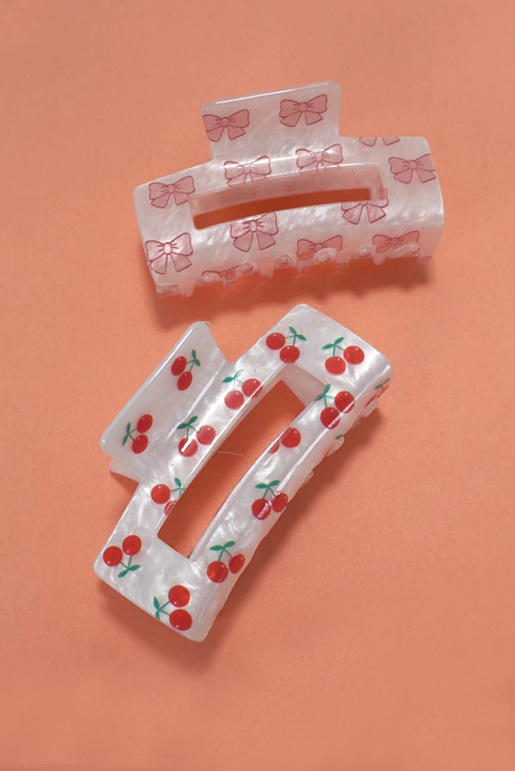 Valentine's Day Gifts Bow Knot Print Square Hair Claw