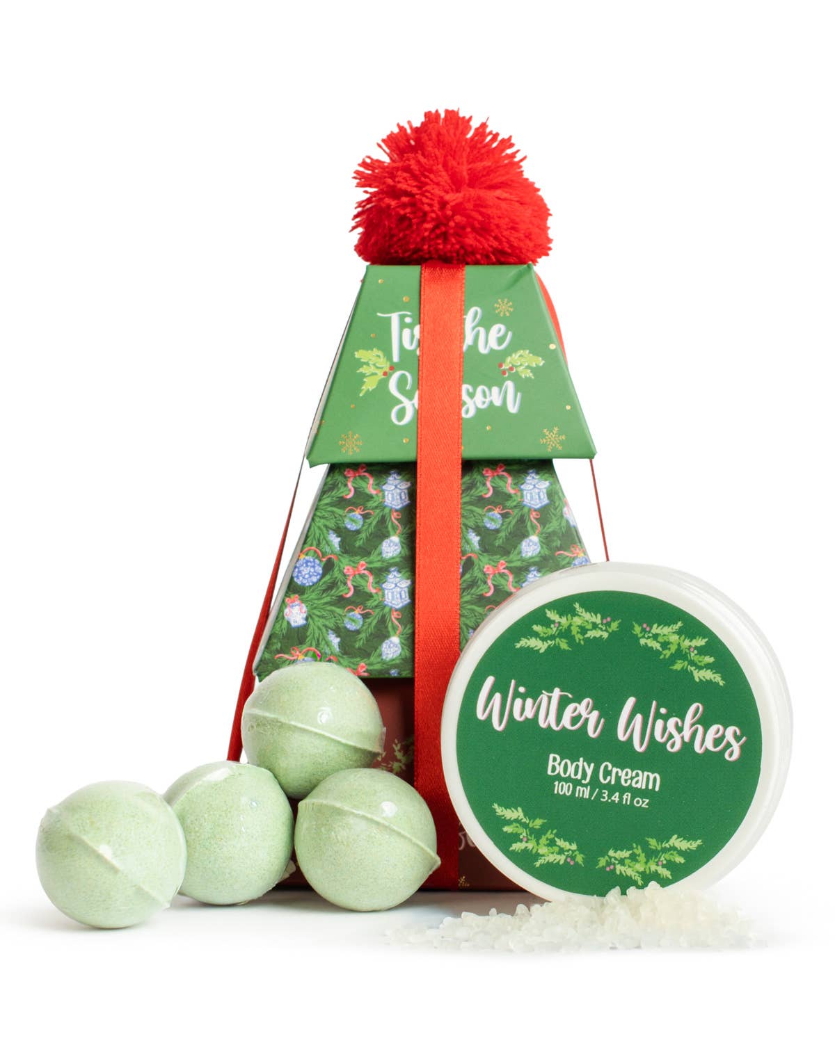 Tis the Season Bath Gift Set   Winter Wishes Scented     Green/Multi   4x7x4