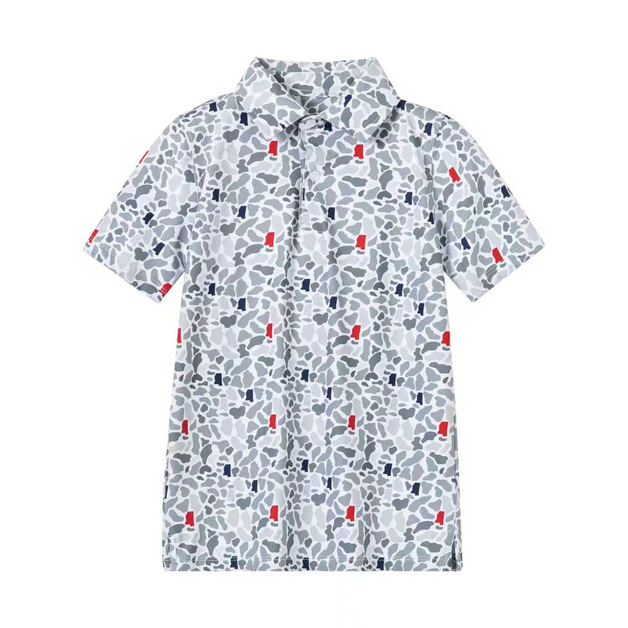 MS Camo Polo (Red/Blue)