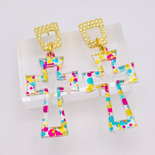 CRUCIFIX CONFETTI DOTS EAR CANDY 